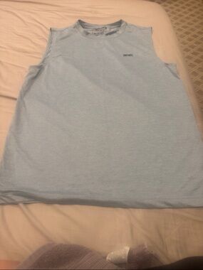 American Eagle Light Blue Perforated Muscle Tee- never worn